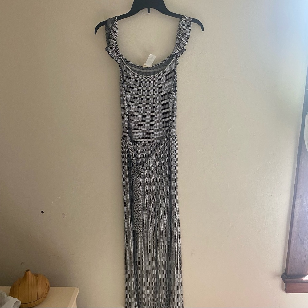 black and white jumpsuit